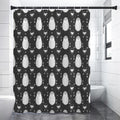 Cute White And Grey Owl Pattern Print Shower Curtain
