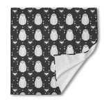 Cute White And Grey Owl Pattern Print Silk Bandana