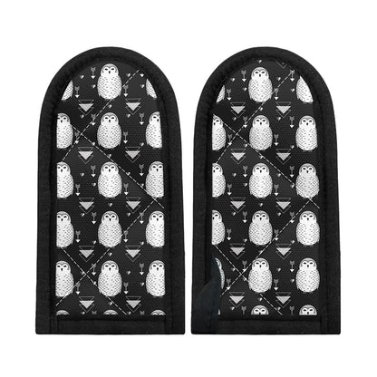 Cute White And Grey Owl Pattern Print Skillet Handle Cover
