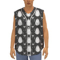 Cute White And Grey Owl Pattern Print Sleeveless Baseball Jersey