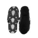 Cute White And Grey Owl Pattern Print Slippers