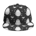 Cute White And Grey Owl Pattern Print Snapback Cap