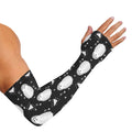Cute White And Grey Owl Pattern Print Sun Protection Arm Sleeves