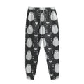 Cute White And Grey Owl Pattern Print Sweatpants