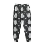 Cute White And Grey Owl Pattern Print Sweatpants