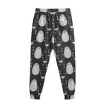 Cute White And Grey Owl Pattern Print Sweatpants
