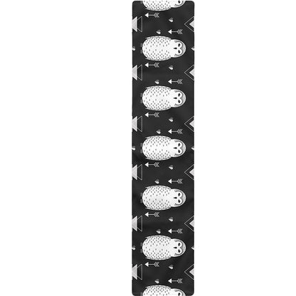 Cute White And Grey Owl Pattern Print Table Runner