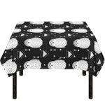 Cute White And Grey Owl Pattern Print Tablecloth