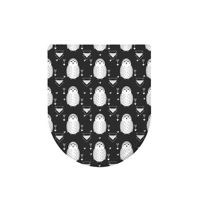Cute White And Grey Owl Pattern Print Toilet Lid Cover