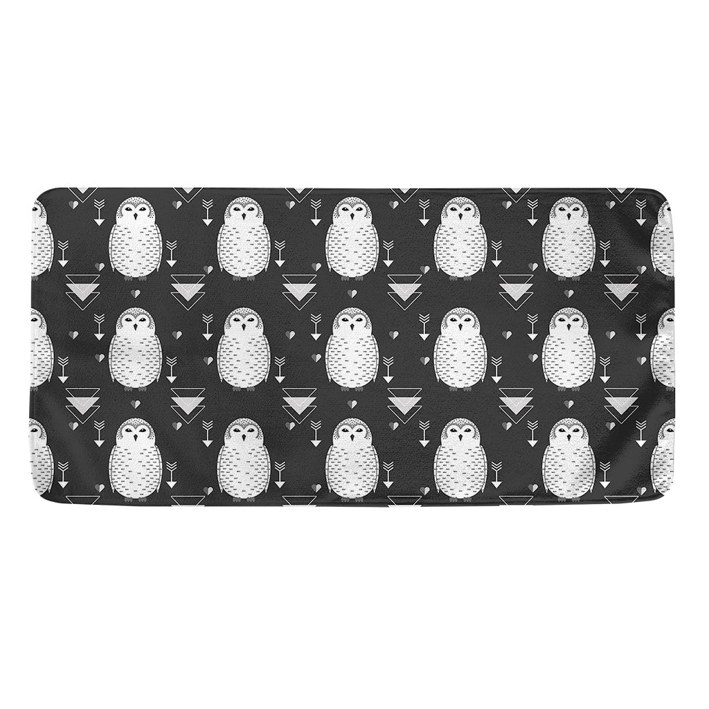 Cute White And Grey Owl Pattern Print Towel