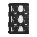 Cute White And Grey Owl Pattern Print Trifold Wallet