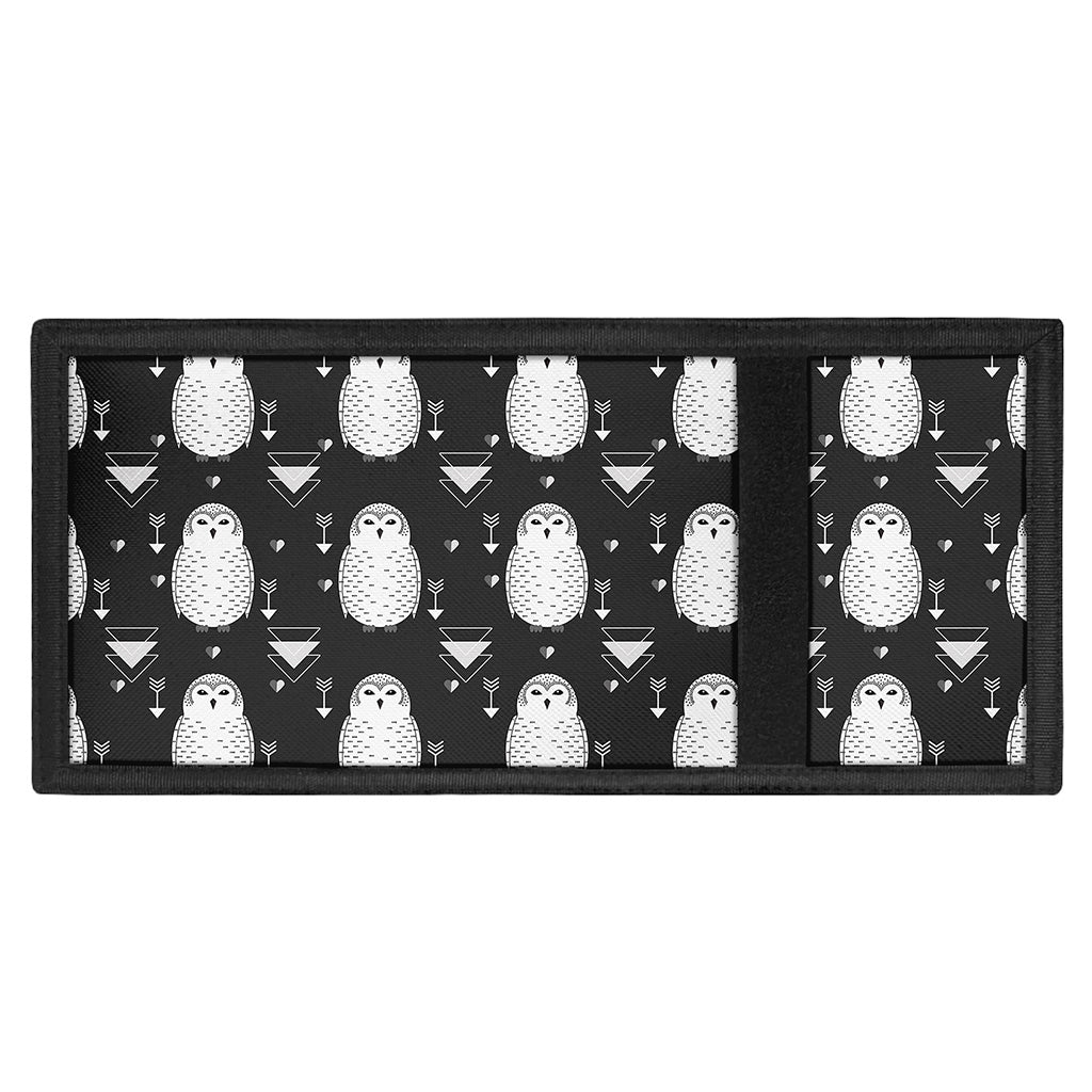 Cute White And Grey Owl Pattern Print Trifold Wallet