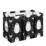 Cute White And Grey Owl Pattern Print Utility Tote Bag