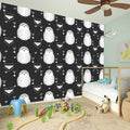 Cute White And Grey Owl Pattern Print Wall Sticker