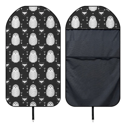 Cute White And Grey Owl Pattern Print Waterproof Car Seat Cover