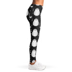 Cute White And Grey Owl Pattern Print Women's Leggings