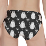 Cute White And Grey Owl Pattern Print Women's Panties