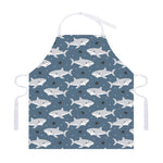 Cute White Shark Pattern Print Adjustable Apron