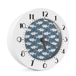 Cute White Shark Pattern Print Alarm Clock