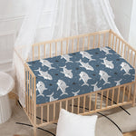 Cute White Shark Pattern Print Baby Crib Sheet