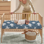 Cute White Shark Pattern Print Baby Crib Sheet