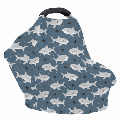 Cute White Shark Pattern Print Baby Seat Cover