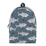 Cute White Shark Pattern Print Backpack