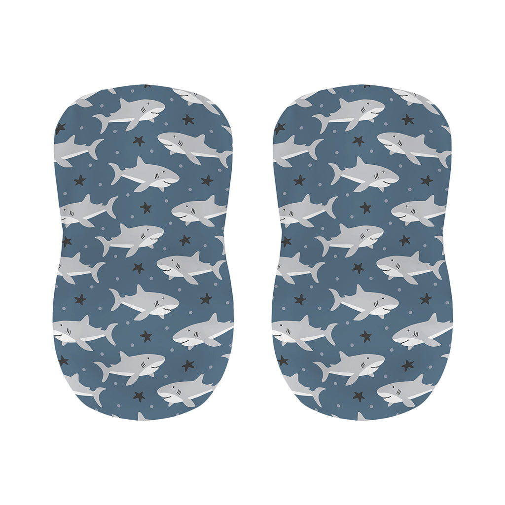 Cute White Shark Pattern Print Bar Stool Covers