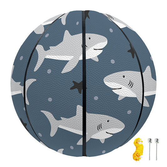 Cute White Shark Pattern Print Basketball