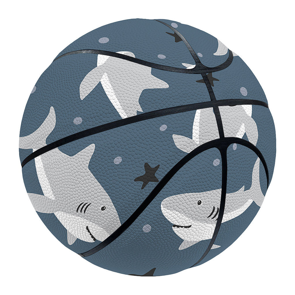 Cute White Shark Pattern Print Basketball