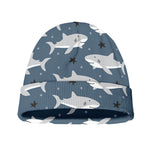 Cute White Shark Pattern Print Beanie