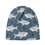 Cute White Shark Pattern Print Beanie
