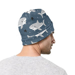 Cute White Shark Pattern Print Beanie