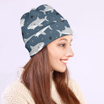 Cute White Shark Pattern Print Beanie