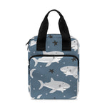 Cute White Shark Pattern Print Bible Tote Bag