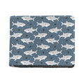 Cute White Shark Pattern Print Bifold Wallet