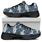 Cute White Shark Pattern Print Black Chunky Shoes