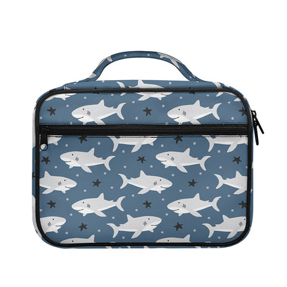 Cute White Shark Pattern Print Briefcase Bible Bag