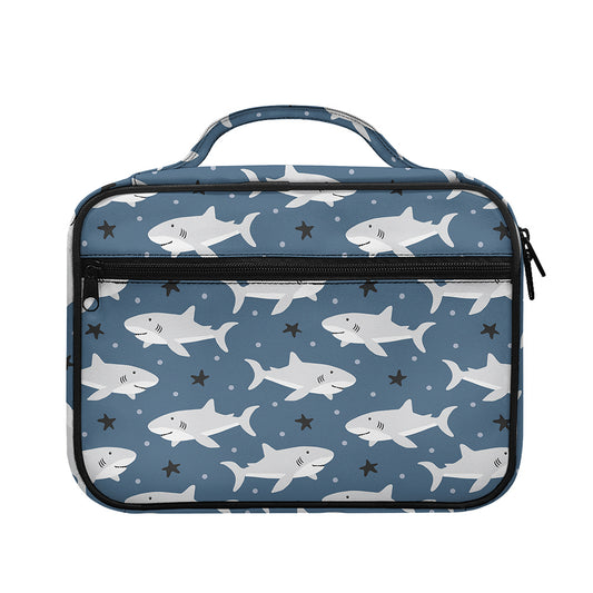 Cute White Shark Pattern Print Briefcase Bible Bag