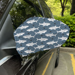 Cute White Shark Pattern Print Car Side Mirror Covers