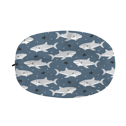 Cute White Shark Pattern Print Car Side Mirror Covers