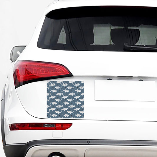 Cute White Shark Pattern Print Car Sticker