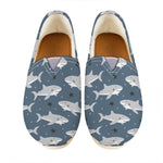 Cute White Shark Pattern Print Casual Shoes