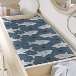 Cute White Shark Pattern Print Changing Pad Cover