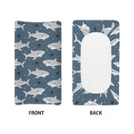 Cute White Shark Pattern Print Changing Pad Cover