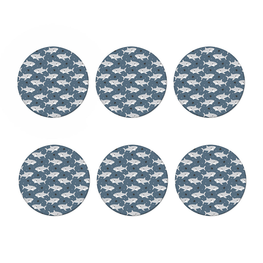 Cute White Shark Pattern Print Coaster Set