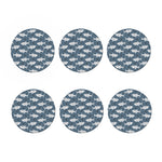 Cute White Shark Pattern Print Coaster Set