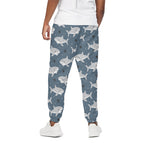Cute White Shark Pattern Print Cotton Pants