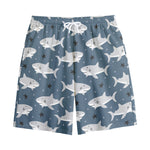 Cute White Shark Pattern Print Cotton Shorts