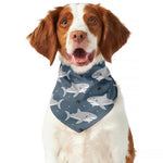 Cute White Shark Pattern Print Dog Bandana